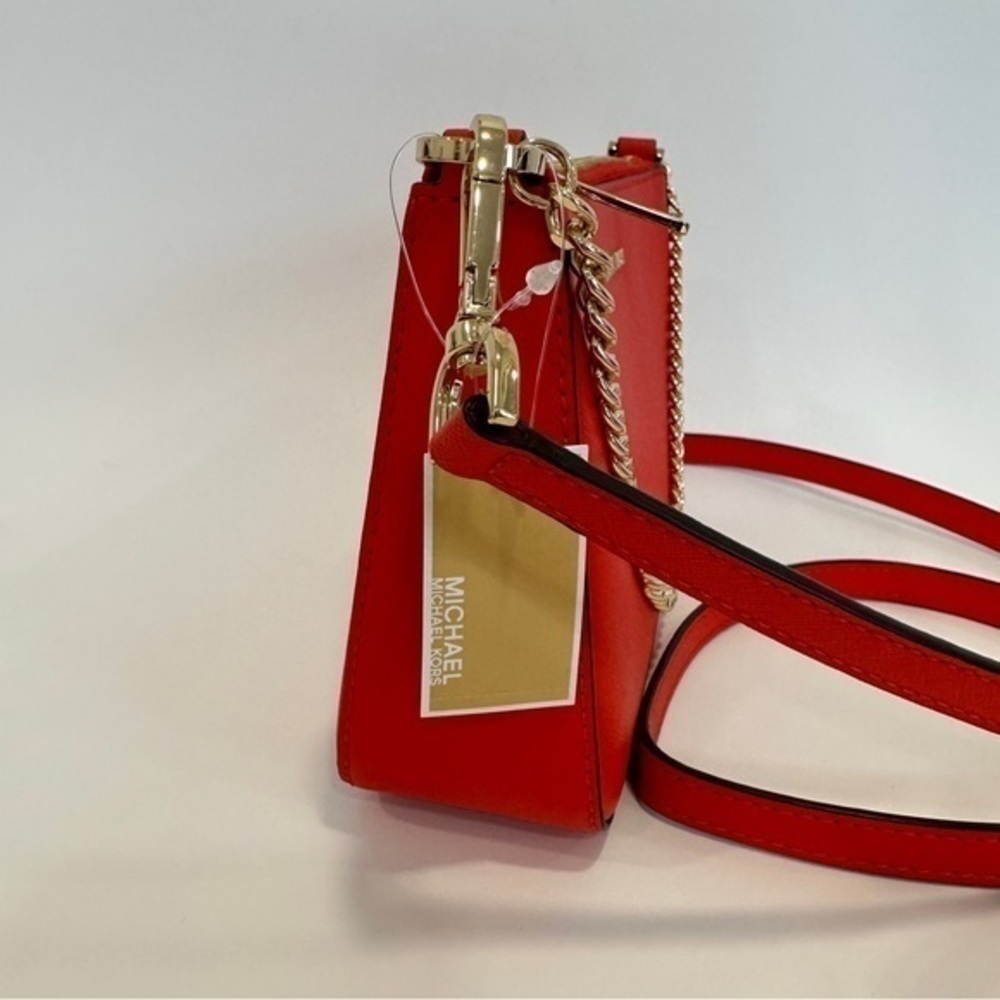 New Michael Kors Medium Zip Pouchette Crossbody Bag in Mandarin - Picture 8 of 15